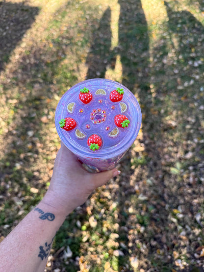 Summer Snowglobe Acrylic Tumbler: Glitter Personalized Cup