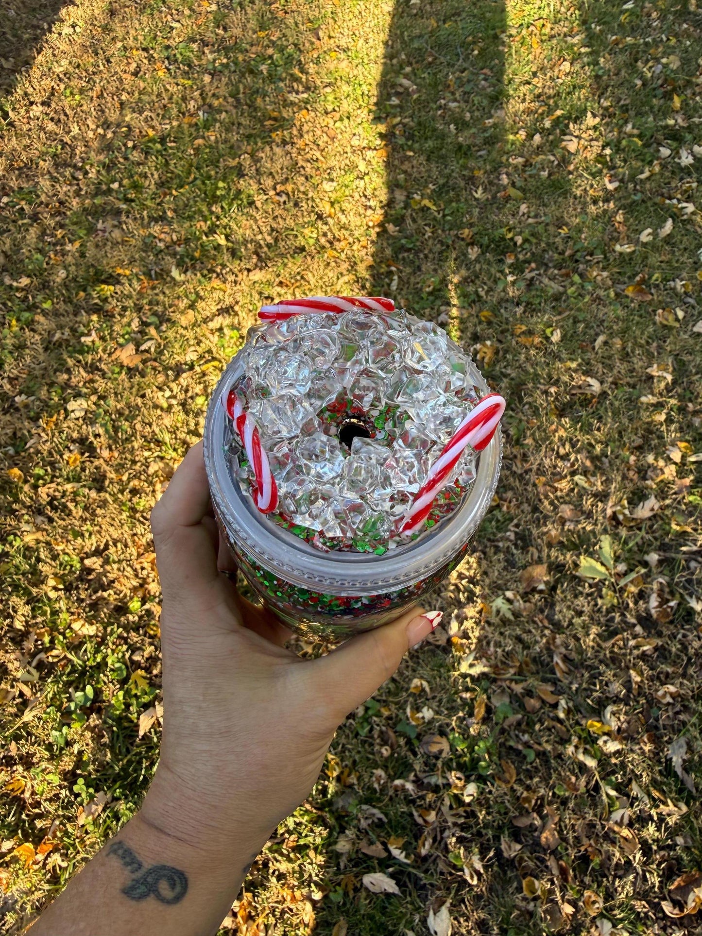 In a world full of grinches be a Cindy Lou 20oz mason jar snowglobe
