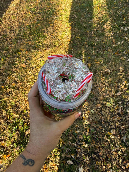 In a world full of grinches be a Cindy Lou 20oz mason jar snowglobe
