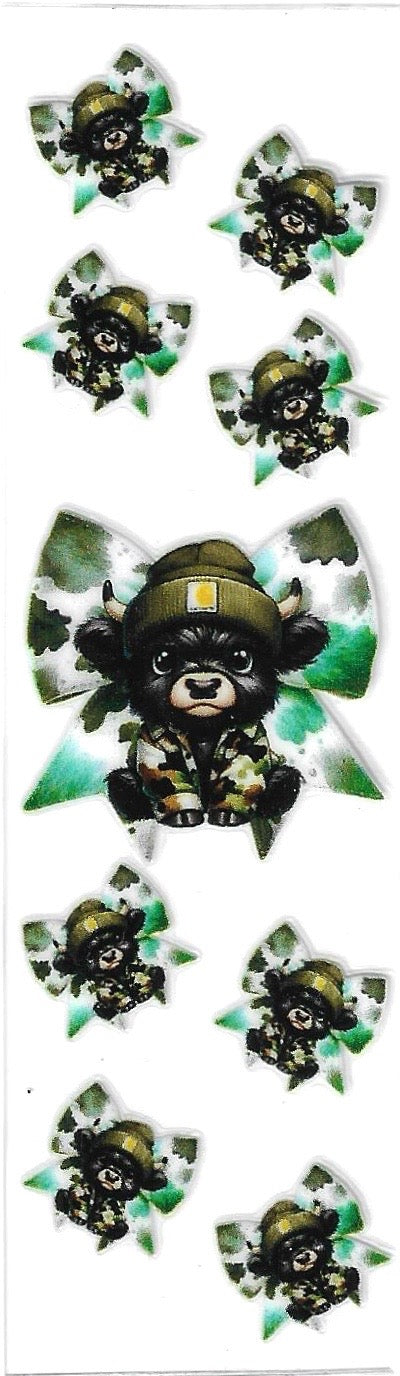 Green bow cow P18 - Uvdtf pen wrap