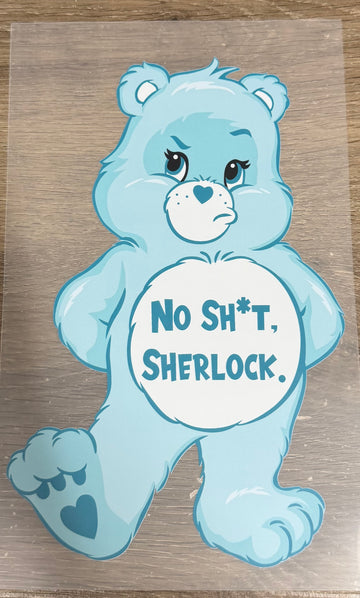 Bad Word Bear No Shit Sherlock Shirt Transfer