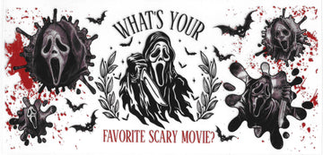 665 - What's your favorite scary movie? UV-DTF 16oz Cup Wrap