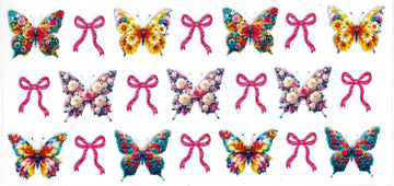 660 - Flower butterflies UV-DTF 16oz Cup Wrap